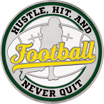 Yellow "Football" with Dark Green Outer Circular Borders